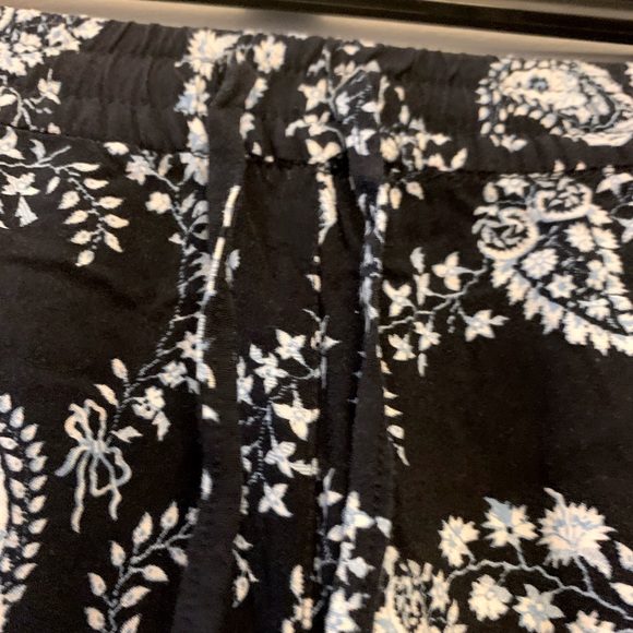 H&M Rayon Summer Pull On Trousers Pants Blue White Size 6 - Picture 2 of 4